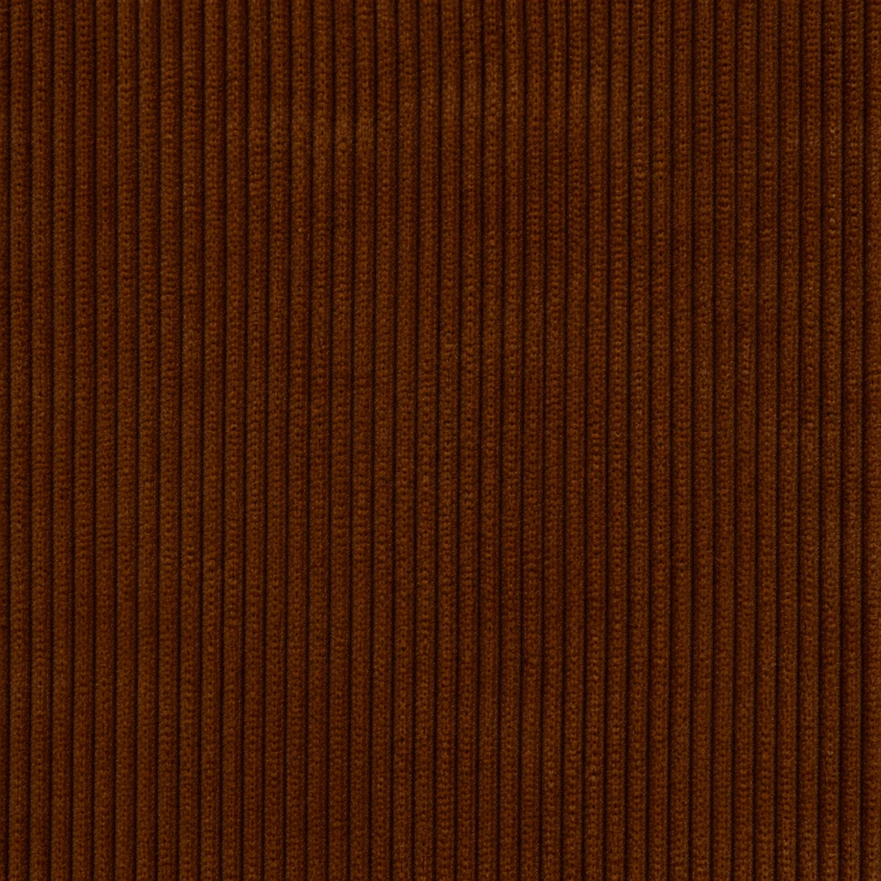 Rust brown cotton with evenly spaced vertical ribs and a soft pile.