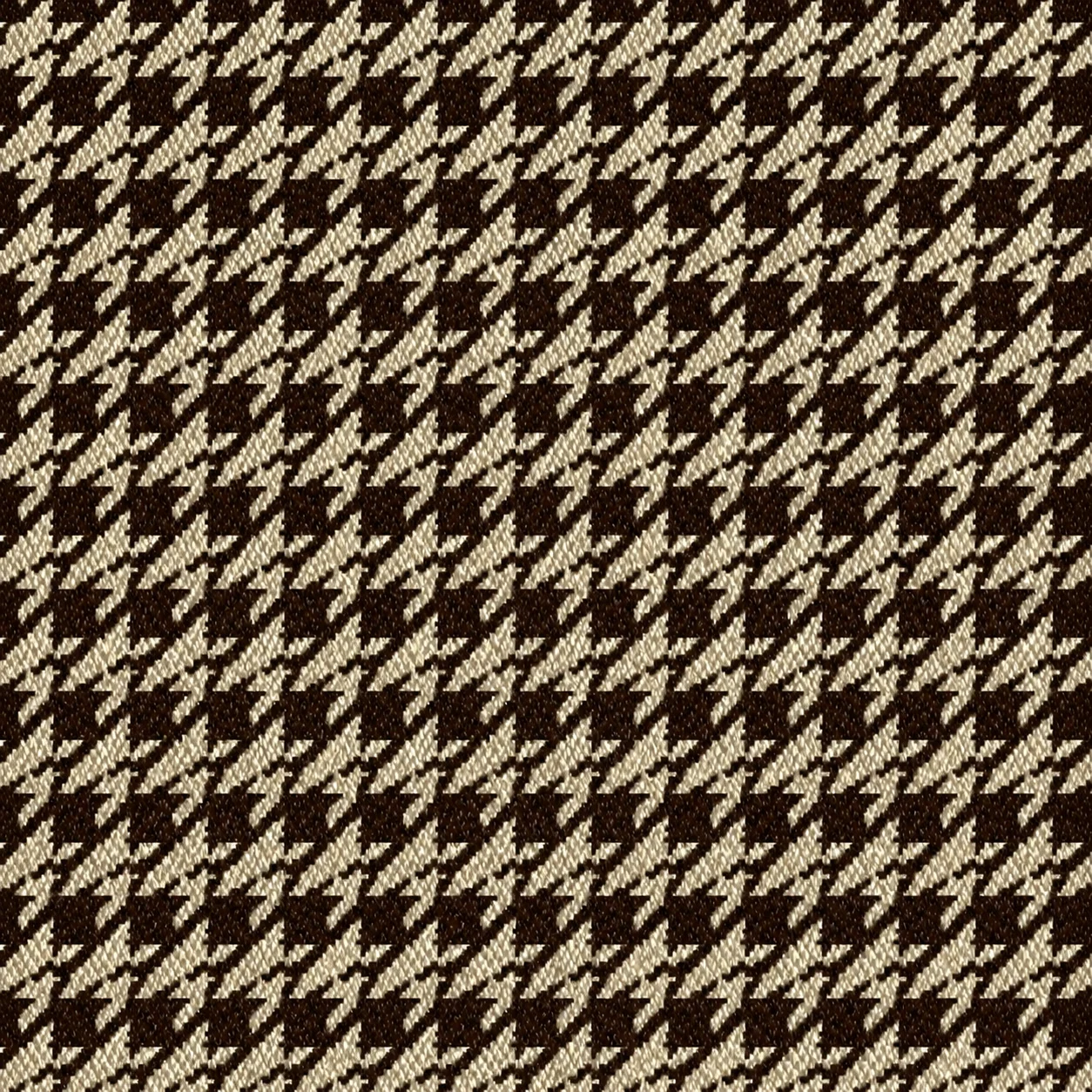 Dark brown and cream houndstooth wool fabric with a visible woven texture.